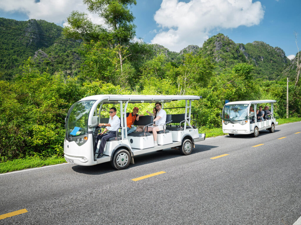 Electric car ride in Cat Ba Island